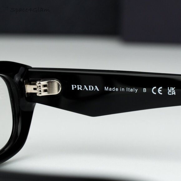 Prada Women Eyeglasses Black Clear Rectangle PRB06S 16K08N NEW AUTHENTIC - Picture 6 of 7